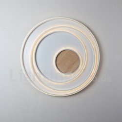 Dimmable White Rings Wood Ceiling Light LED Ultrathin Ceiling Lamp Also Can Be Used As Wall Light