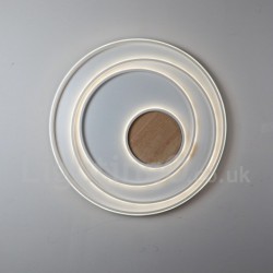 Dimmable White Rings Wood Ceiling Light LED Ultrathin Ceiling Lamp Also Can Be Used As Wall Light