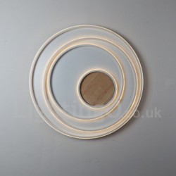 Dimmable White Rings Wood Ceiling Light LED Ultrathin Ceiling Lamp Also Can Be Used As Wall Light