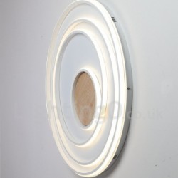 Dimmable White Rings Wood Ceiling Light LED Ultrathin Ceiling Lamp Also Can Be Used As Wall Light