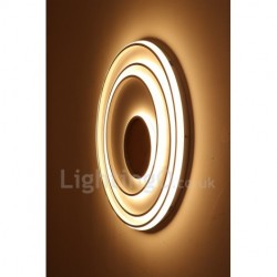Dimmable White Rings Wood Ceiling Light LED Ultrathin Ceiling Lamp Also Can Be Used As Wall Light