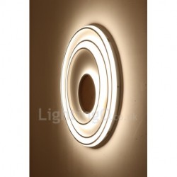 Dimmable White Rings Wood Ceiling Light LED Ultrathin Ceiling Lamp Also Can Be Used As Wall Light