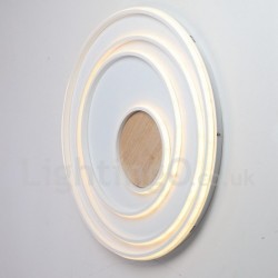 Dimmable White Rings Wood Ceiling Light LED Ultrathin Ceiling Lamp Also Can Be Used As Wall Light