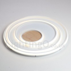 Dimmable White Rings Wood Ceiling Light LED Ultrathin Ceiling Lamp Also Can Be Used As Wall Light