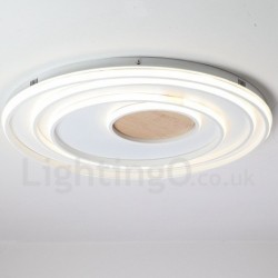 Dimmable White Rings Wood Ceiling Light LED Ultrathin Ceiling Lamp Also Can Be Used As Wall Light