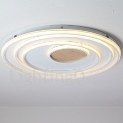 Dimmable White Rings Wood Ceiling Light LED Ultrathin Ceiling Lamp Also Can Be Used As Wall Light