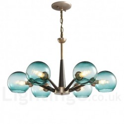 Retro / Vintage Magic Bean Rustic Chandelier with Multi Colours Glass Shades