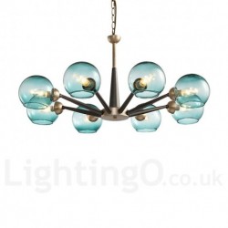 Retro / Vintage Magic Bean Rustic Chandelier with Multi Colours Glass Shades