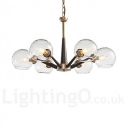 Retro / Vintage Magic Bean Rustic Chandelier with Multi Colours Glass Shades