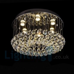 Modern K9 Crystal Round Flush Mount Ceiling Light Shop Room