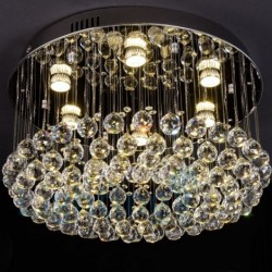 Modern K9 Crystal Round Flush Mount Ceiling Light Shop Room