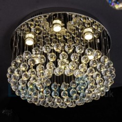 Modern K9 Crystal Round Flush Mount Ceiling Light Shop Room