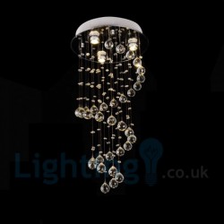 3 Light Modern K9 Crystal Round Flush Mount Ceiling Light