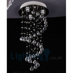 3 Light Modern K9 Crystal Round Flush Mount Ceiling Light