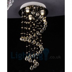 3 Light Modern K9 Crystal Round Flush Mount Ceiling Light