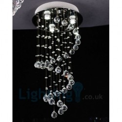 3 Light Modern K9 Crystal Round Flush Mount Ceiling Light