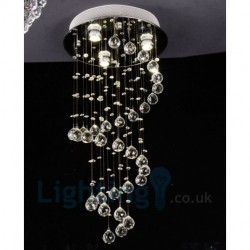 3 Light Modern K9 Crystal Round Flush Mount Ceiling Light