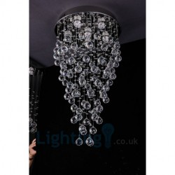 6 Light Modern K9 Crystal Round Flush Mount Ceiling Light