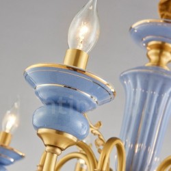 100% Pure Brass Luxurious Rustic Retro Vintage Brass Ceramics Pendant Candle Chandelier