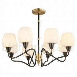 100% Pure Brass Luxurious Rustic Retro Vintage Brass Pendant Candle Chandelier with Glass Shades