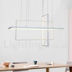 Dimmable Linear Pendant Light with Remote Control Ambient Light Painted Finishes Aluminum Modern