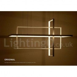 Dimmable Linear Pendant Light with Remote Control Ambient Light Painted Finishes Aluminum Modern