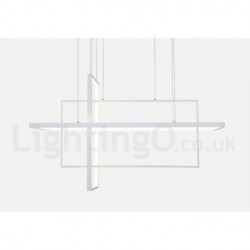 Dimmable Linear Pendant Light with Remote Control Ambient Light Painted Finishes Aluminum Modern