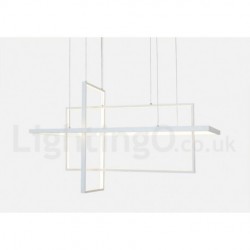 Dimmable Linear Pendant Light with Remote Control Ambient Light Painted Finishes Aluminum Modern