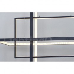 Dimmable Linear Pendant Light with Remote Control Ambient Light Painted Finishes Aluminum Modern