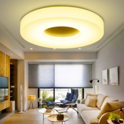 Dimmable Ultra-thin Round Wood Ceiling Light with Acrylic Shade LED Ceiling Lamp Nordic Style