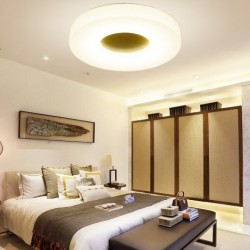 Dimmable Ultra-thin Round Wood Ceiling Light with Acrylic Shade LED Ceiling Lamp Nordic Style