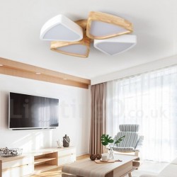 Dimmable Ultra-thin Petal Wood Ceiling Light with Acrylic Shade LED Ceiling Lamp Nordic Style