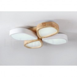 Dimmable Ultra-thin Petal Wood Ceiling Light with Acrylic Shade LED Ceiling Lamp Nordic Style