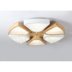 Dimmable Ultra-thin Petal Wood Ceiling Light with Acrylic Shade LED Ceiling Lamp Nordic Style