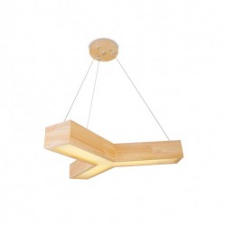 64W Wood Modern Triangle Pendant Lights for Room