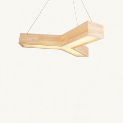 64W Wood Modern Triangle Pendant Lights for Room
