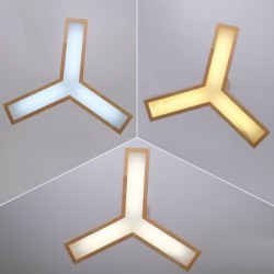 64W Wood Modern Triangle Pendant Lights for Room