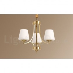 Pure Brass Large Luxurious Rustic Retro Vintage Brass Pendant Chandelier with Glass Shades