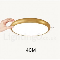 Ultra-Thin Dimmable LED Modern Contemporary Nordic Style Flush Mount Brass Ceiling Lights with Acrylic Shade | Also Can Be Used As Wall Light
