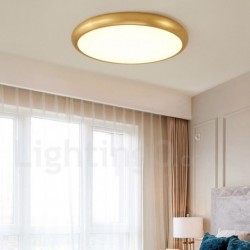 Ultra-Thin Dimmable LED Modern Contemporary Nordic Style Flush Mount Brass Ceiling Lights with Acrylic Shade | Also Can Be Used As Wall Light