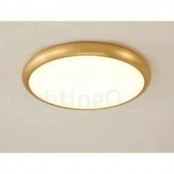 Ultra-Thin Dimmable LED Modern Contemporary Nordic Style Flush Mount Brass Ceiling Lights with Acrylic Shade | Also Can Be Used As Wall Light