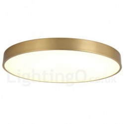 Ultra-Thin 100% Brass Round Dimmable LED Modern Contemporary Nordic Style Flush Mount Brass Ceiling Lights with Acrylic Shade | Also Can Be Used As Wall Light