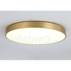 Ultra-Thin 100% Brass Round Dimmable LED Modern Contemporary Nordic Style Flush Mount Brass Ceiling Lights with Acrylic Shade | Also Can Be Used As Wall Light