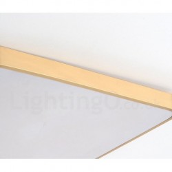 Ultra-Thin Rectangle Dimmable LED Modern Contemporary Nordic Style Flush Mount Brass Ceiling Lights with Acrylic Shade | Also Can Be Used As Wall Light