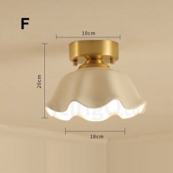 Pure Brass LED Rustic / Lodge Nordic Style Flush Mount Ceiling Lights with Glass Shade