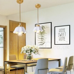 Pure Brass Rustic / Lodge Nordic Style Pendant Light with Ceramics Shade