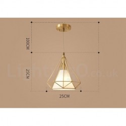 Pure Brass Rustic / Lodge Nordic Style Pendant Light with Fabric Shade