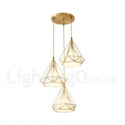 Pure Brass Rustic / Lodge Nordic Style Pendant Light with Fabric Shade