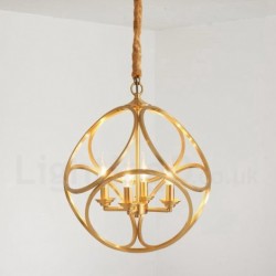 Pure Brass Rustic / Lodge Nordic Style Pendant Light