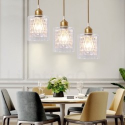 Pure Brass Rustic / Lodge Nordic Style Pendant Light with Glass Shade